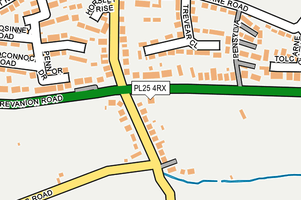 PL25 4RX map - OS OpenMap – Local (Ordnance Survey)