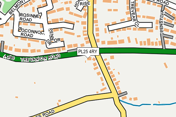 PL25 4RY map - OS OpenMap – Local (Ordnance Survey)