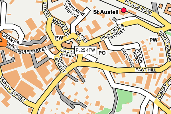 PL25 4TW map - OS OpenMap – Local (Ordnance Survey)