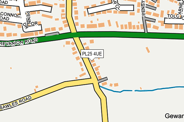 PL25 4UE map - OS OpenMap – Local (Ordnance Survey)