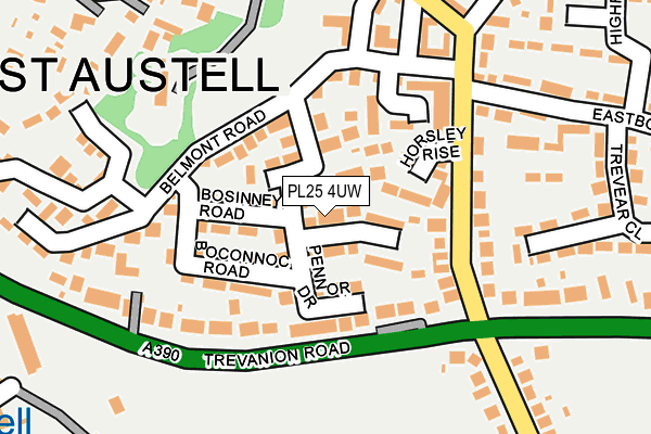 PL25 4UW map - OS OpenMap – Local (Ordnance Survey)