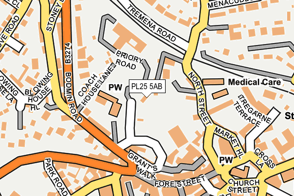 PL25 5AB map - OS OpenMap – Local (Ordnance Survey)