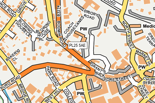 PL25 5AE map - OS OpenMap – Local (Ordnance Survey)