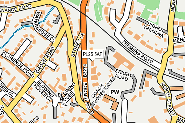 PL25 5AF map - OS OpenMap – Local (Ordnance Survey)