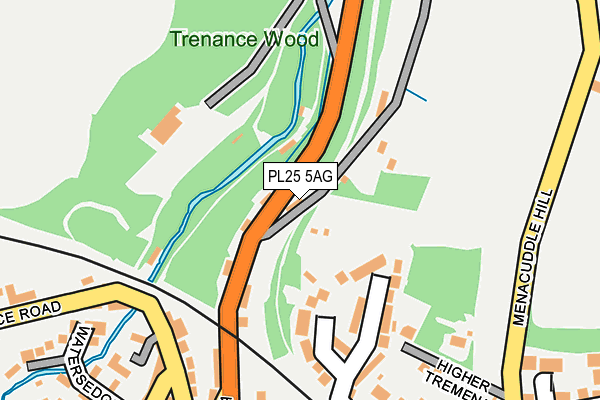 PL25 5AG map - OS OpenMap – Local (Ordnance Survey)