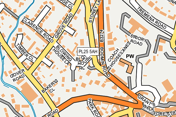 PL25 5AH map - OS OpenMap – Local (Ordnance Survey)