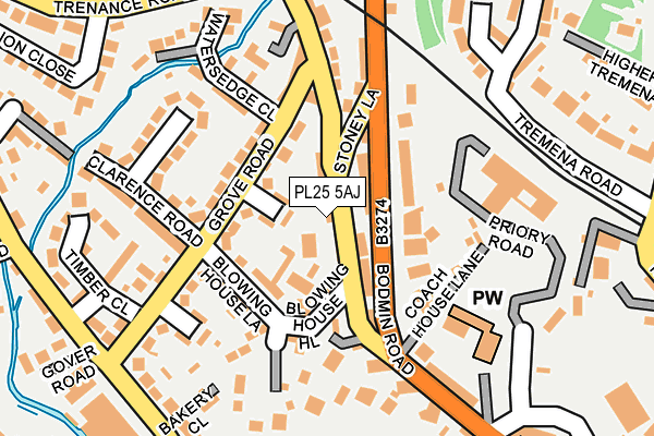 PL25 5AJ map - OS OpenMap – Local (Ordnance Survey)