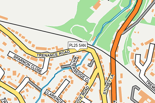 PL25 5AN map - OS OpenMap – Local (Ordnance Survey)