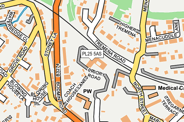 PL25 5AS map - OS OpenMap – Local (Ordnance Survey)