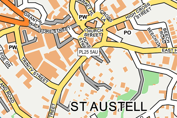 PL25 5AU map - OS OpenMap – Local (Ordnance Survey)