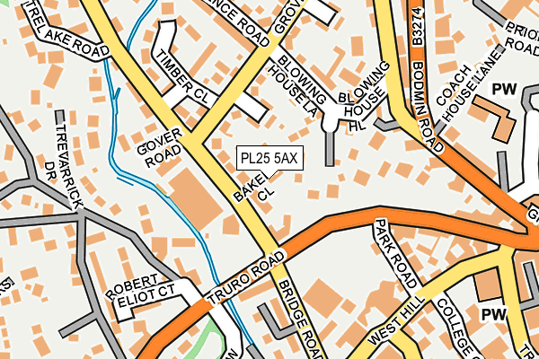 PL25 5AX map - OS OpenMap – Local (Ordnance Survey)