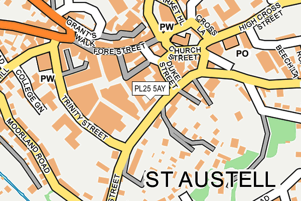 PL25 5AY map - OS OpenMap – Local (Ordnance Survey)