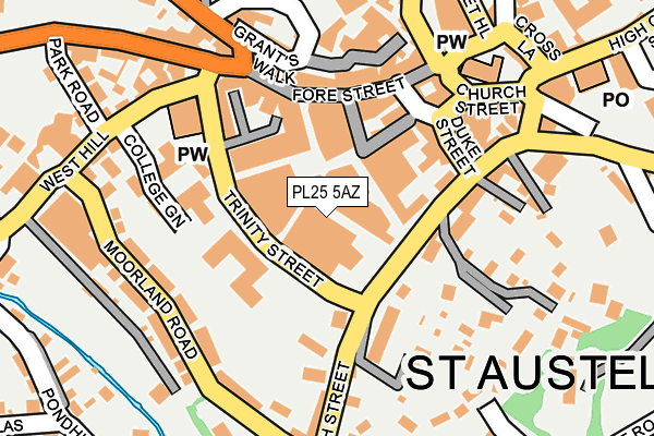 PL25 5AZ map - OS OpenMap – Local (Ordnance Survey)