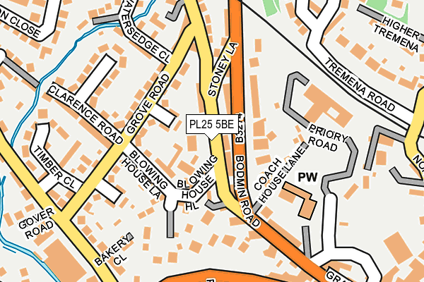 PL25 5BE map - OS OpenMap – Local (Ordnance Survey)