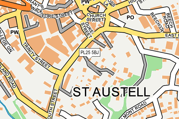 PL25 5BJ map - OS OpenMap – Local (Ordnance Survey)