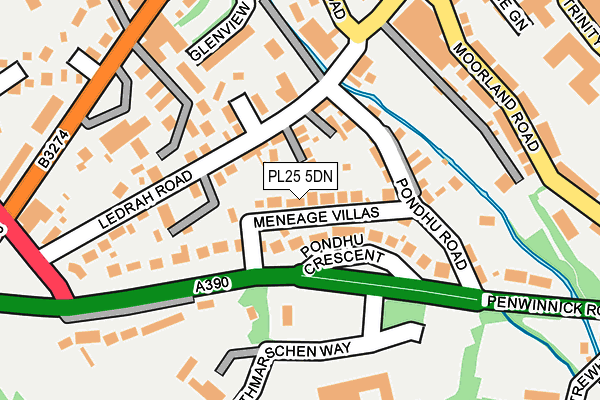 PL25 5DN map - OS OpenMap – Local (Ordnance Survey)