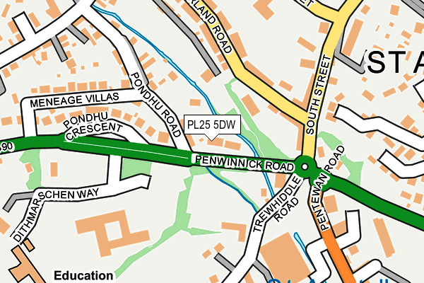 PL25 5DW map - OS OpenMap – Local (Ordnance Survey)