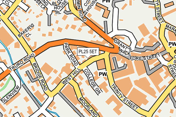 PL25 5ET map - OS OpenMap – Local (Ordnance Survey)