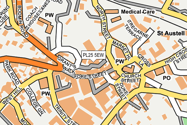 PL25 5EW map - OS OpenMap – Local (Ordnance Survey)