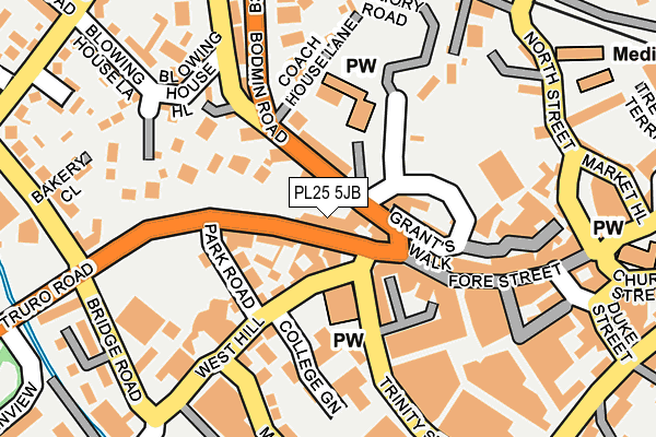 PL25 5JB map - OS OpenMap – Local (Ordnance Survey)