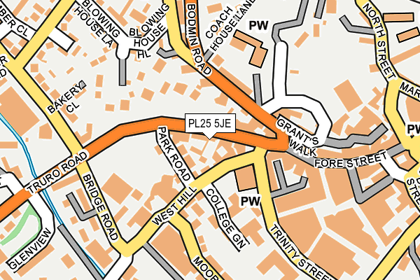 PL25 5JE map - OS OpenMap – Local (Ordnance Survey)