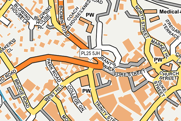 PL25 5JH map - OS OpenMap – Local (Ordnance Survey)