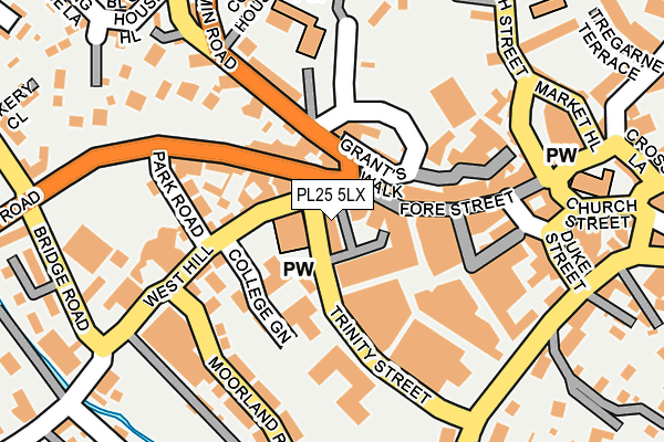 PL25 5LX map - OS OpenMap – Local (Ordnance Survey)