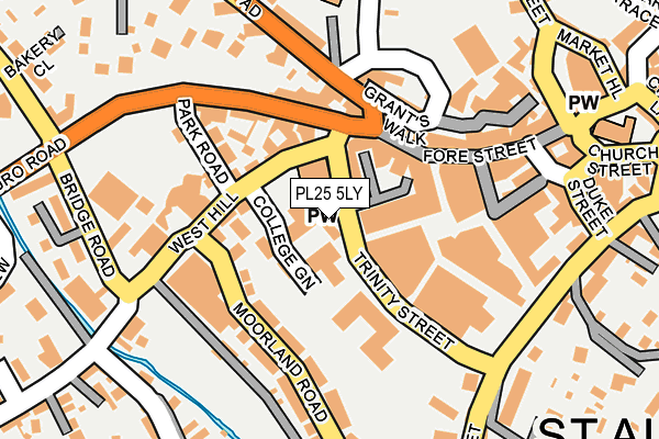 PL25 5LY map - OS OpenMap – Local (Ordnance Survey)