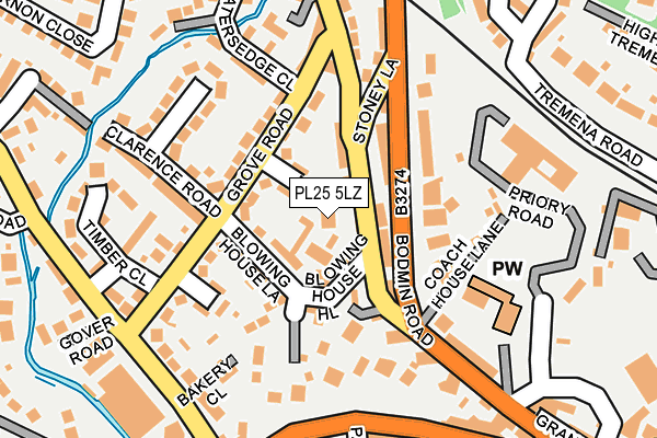 PL25 5LZ map - OS OpenMap – Local (Ordnance Survey)