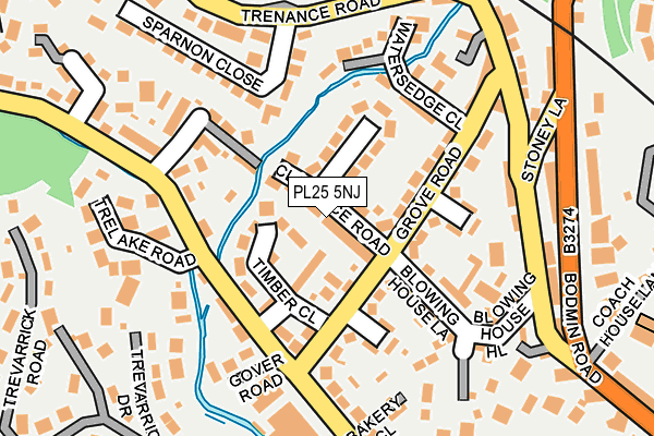 PL25 5NJ map - OS OpenMap – Local (Ordnance Survey)