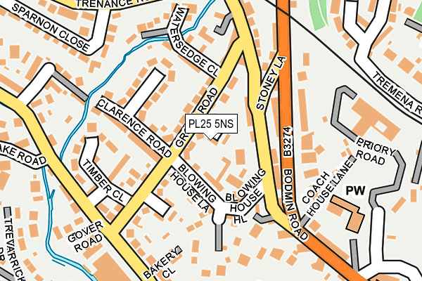PL25 5NS map - OS OpenMap – Local (Ordnance Survey)