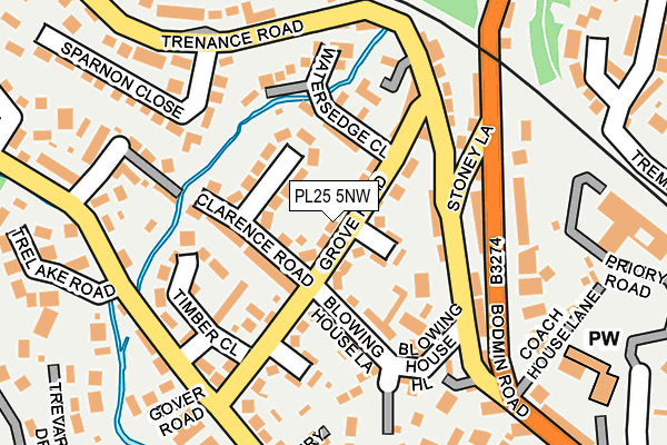 PL25 5NW map - OS OpenMap – Local (Ordnance Survey)