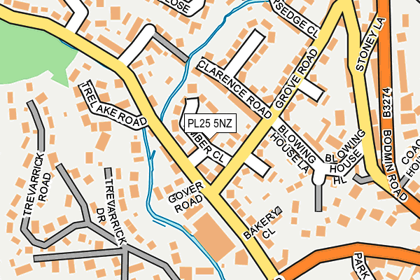 PL25 5NZ map - OS OpenMap – Local (Ordnance Survey)