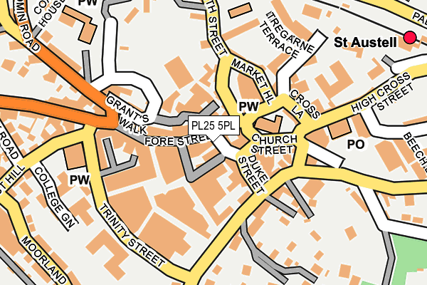 Map of CORAL AND MOSS LIMITED at local scale