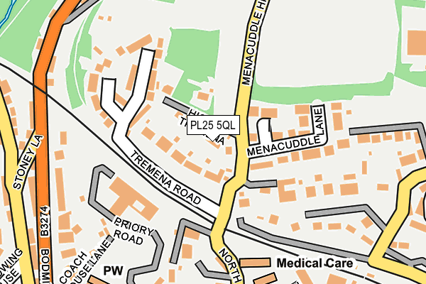 PL25 5QL map - OS OpenMap – Local (Ordnance Survey)