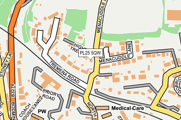 PL25 5QW map - OS OpenMap – Local (Ordnance Survey)