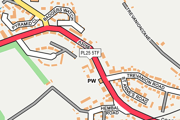 PL25 5TF map - OS OpenMap – Local (Ordnance Survey)