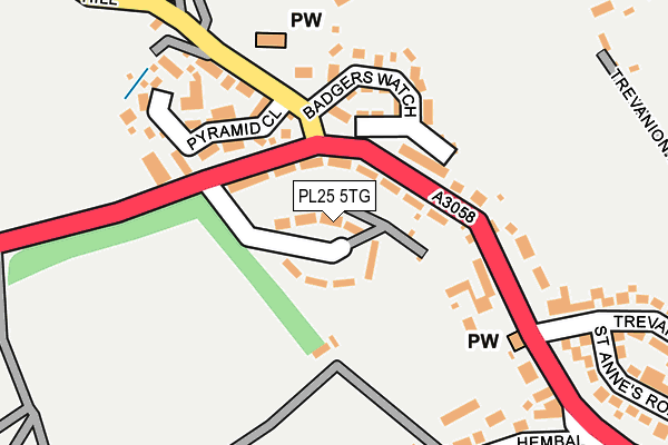 PL25 5TG map - OS OpenMap – Local (Ordnance Survey)