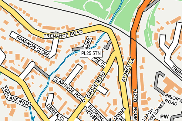 PL25 5TN map - OS OpenMap – Local (Ordnance Survey)