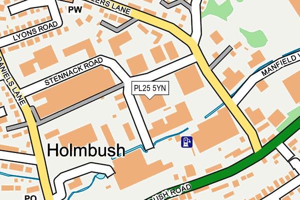 PL25 5YN map - OS OpenMap – Local (Ordnance Survey)