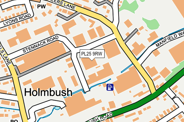 PL25 9RW map - OS OpenMap – Local (Ordnance Survey)