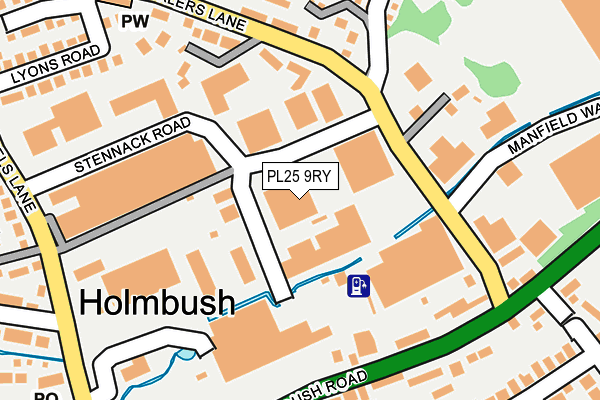 PL25 9RY map - OS OpenMap – Local (Ordnance Survey)