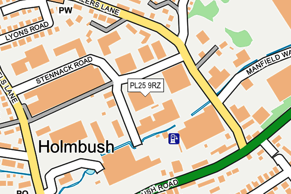 PL25 9RZ map - OS OpenMap – Local (Ordnance Survey)