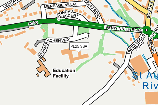 PL25 9SA map - OS OpenMap – Local (Ordnance Survey)