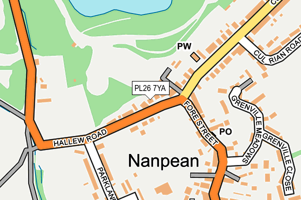 PL26 7YA map - OS OpenMap – Local (Ordnance Survey)