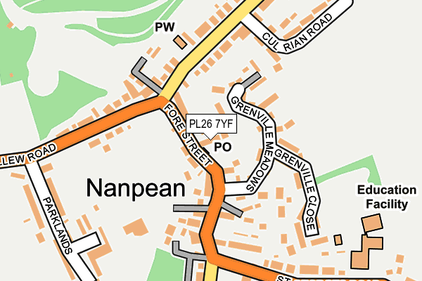 PL26 7YF map - OS OpenMap – Local (Ordnance Survey)