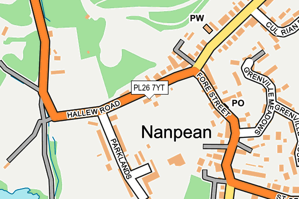 PL26 7YT map - OS OpenMap – Local (Ordnance Survey)