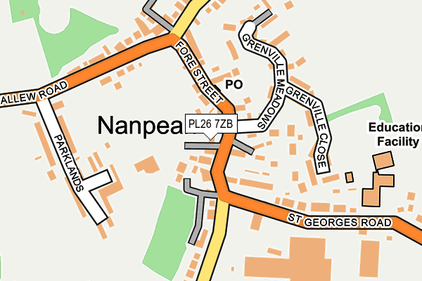 PL26 7ZB map - OS OpenMap – Local (Ordnance Survey)