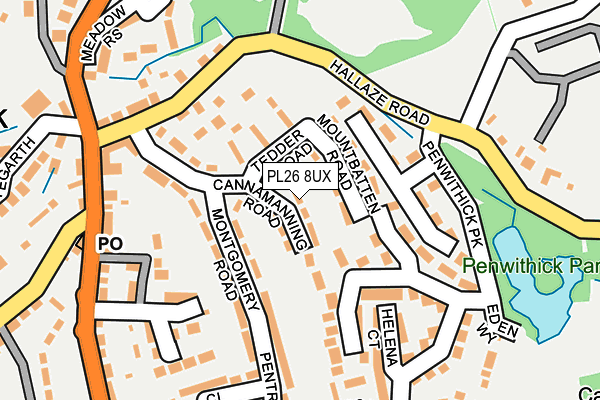 PL26 8UX map - OS OpenMap – Local (Ordnance Survey)