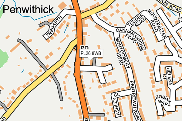 PL26 8WB map - OS OpenMap – Local (Ordnance Survey)